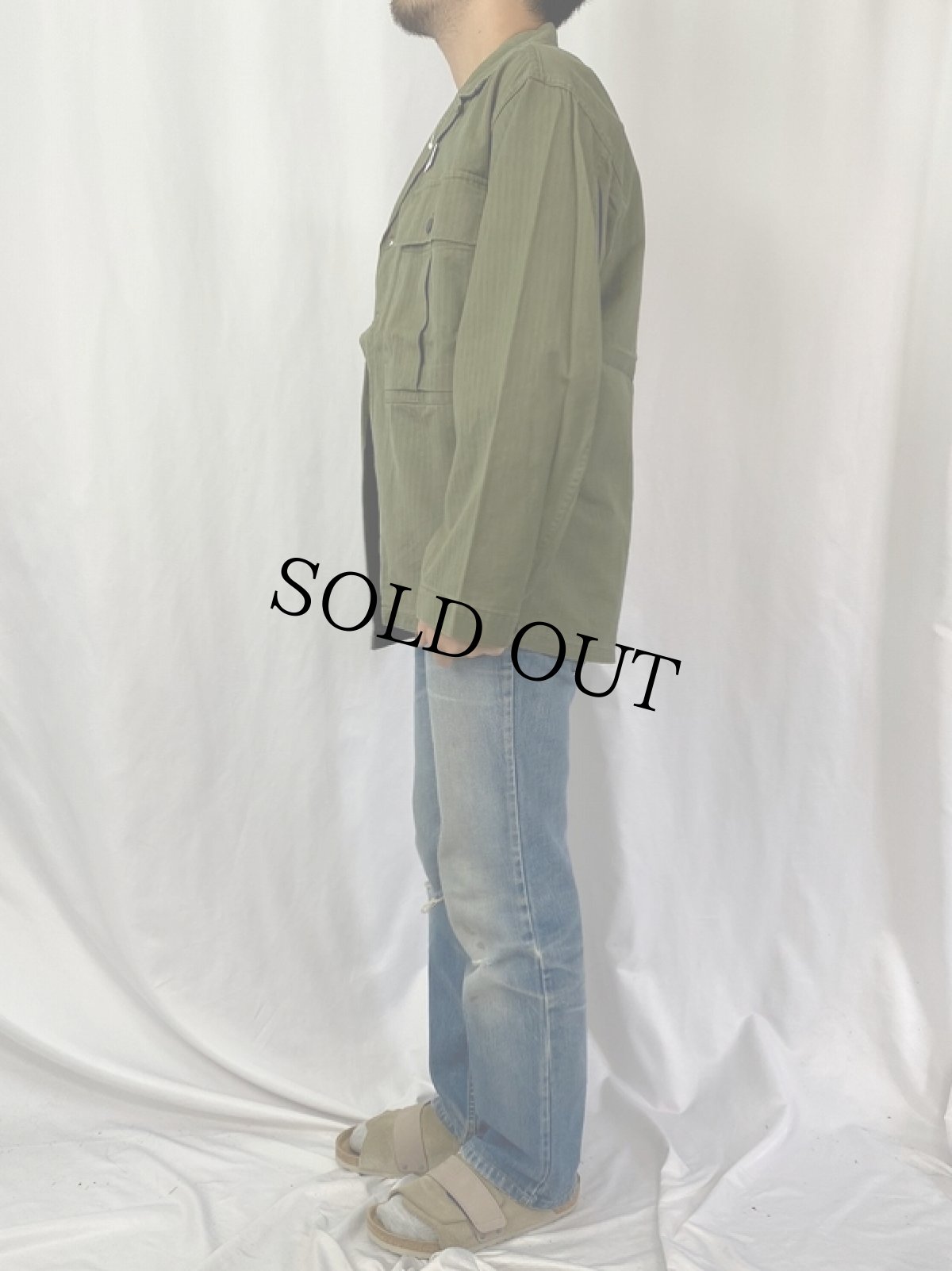 画像3: 40's U.S.ARMY 13スター M-43 HBTジャケット SMALL (3)