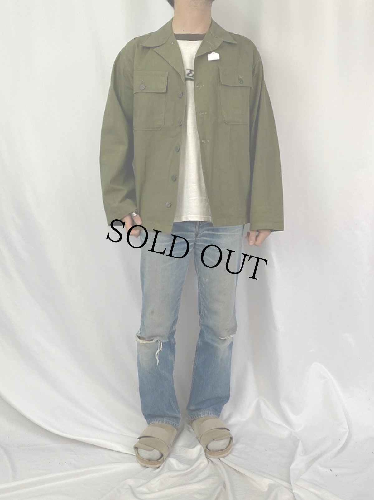 画像2: 40's U.S.ARMY 13スター M-47 HBTジャケット (2)