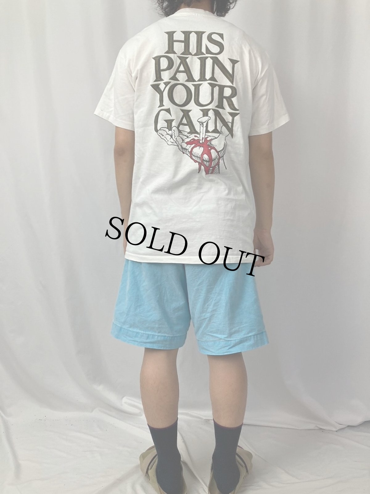 画像5: 90's LORD'S GYM "HIS PAIN YOUR GAIN" ジーザスプリントTシャツ (5)