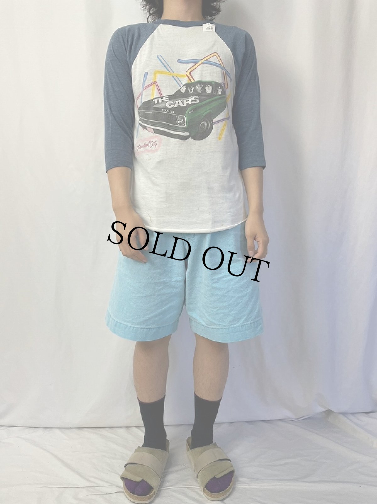 画像3: 80's The Cars "Heartbeat City Tour '84" ロックバンドラグランTシャツ (3)