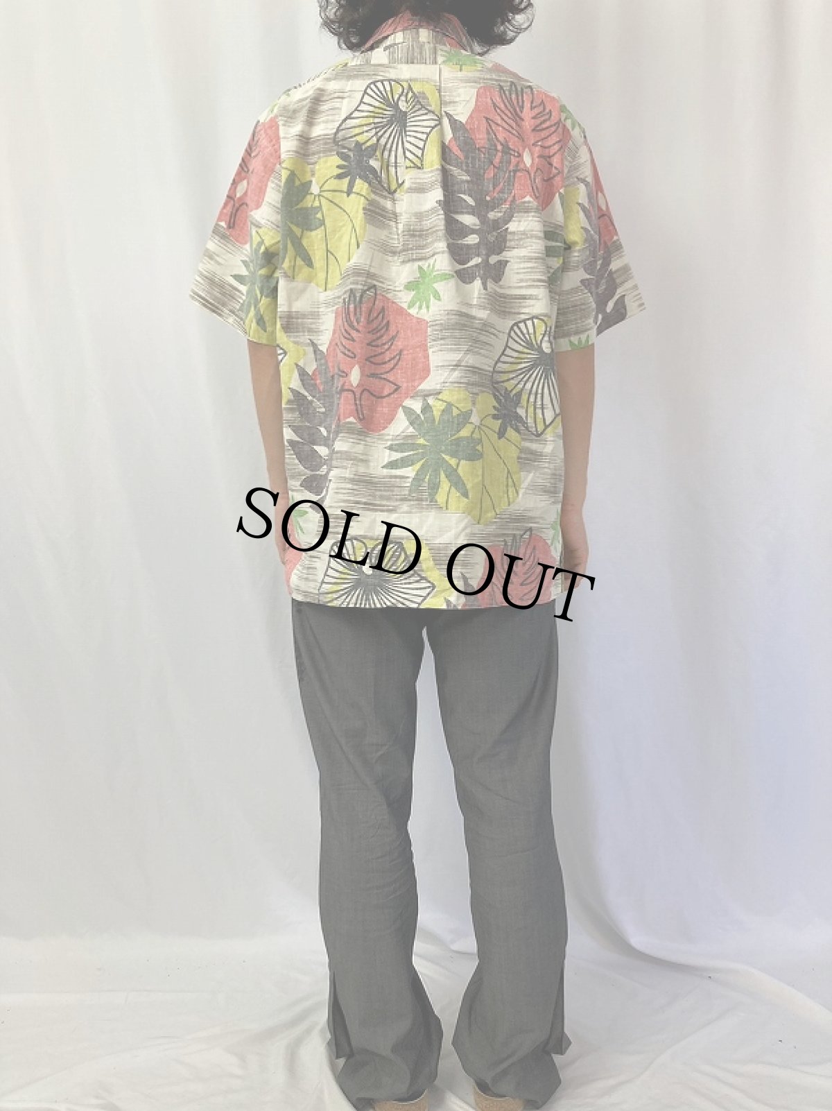 画像4: 90's reyn Spooner リーフ柄 スプーナークロス アロハシャツ L (4)