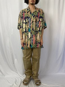 画像2: 【SALE】 80〜90's Reyn Spooner サーフボード柄 レーヨンアロハシャツ XL (2)