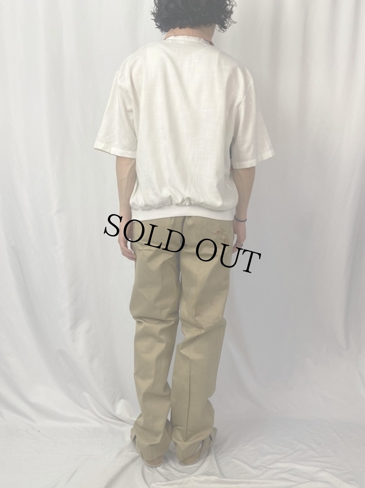 画像4: 80's Alan Stuart USA製 レーヨン×ポリエステル プルオーバーシャツ L (4)