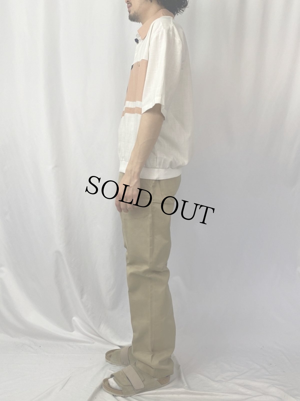 画像3: 80's Alan Stuart USA製 レーヨン×ポリエステル プルオーバーシャツ L (3)