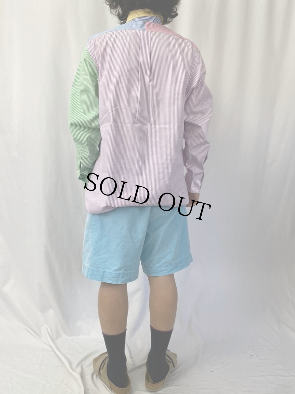 画像4: Ralph Lauren "CUSTOM FIT" ストライプ柄 クレイジーパターン ボタンダウンシャツ L (4)