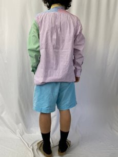 画像4: Ralph Lauren "CUSTOM FIT" ストライプ柄 クレイジーパターン ボタンダウンシャツ L (4)