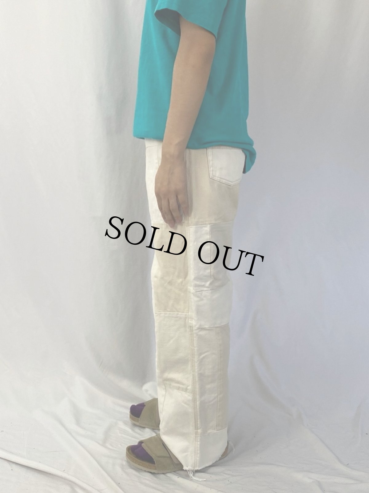 画像3: BDG Urban Outfitters "PUDDLE" 切り替えデザイン コットンパンツ W30 (3)