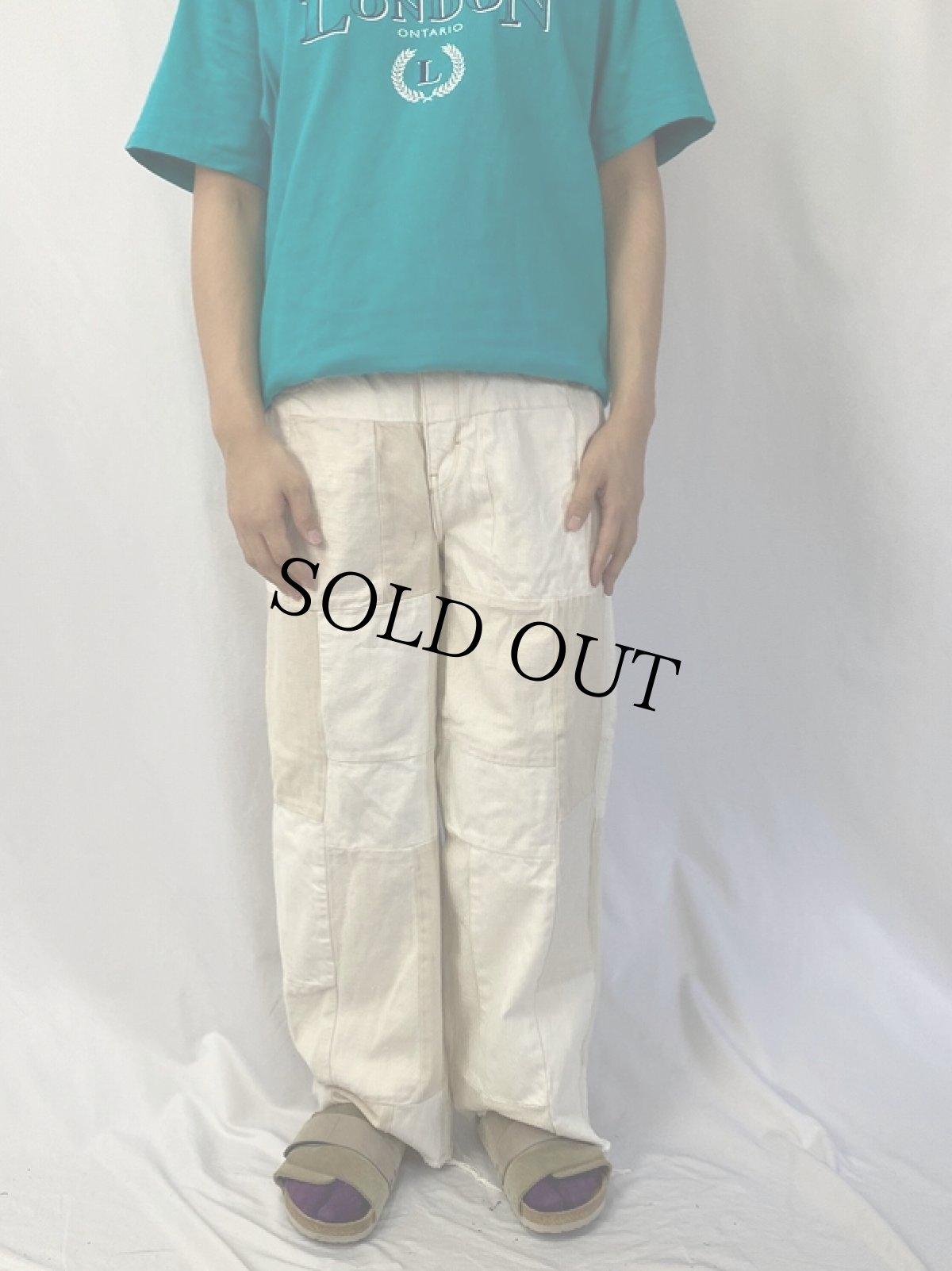 画像2: BDG Urban Outfitters "PUDDLE" 切り替えデザイン コットンパンツ W30 (2)