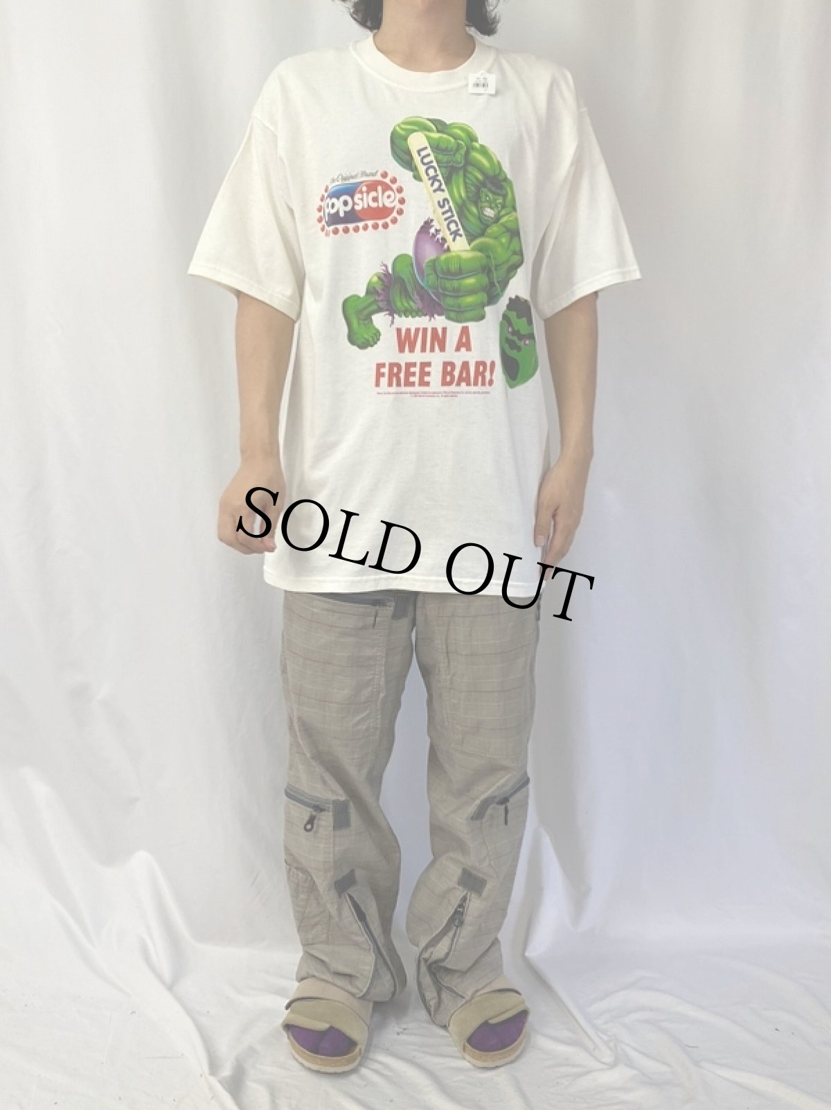 画像2: 【SALE】 2000's THE INCREDIBLE HULK × Popsicle キャラクタープリントTシャツ L (2)