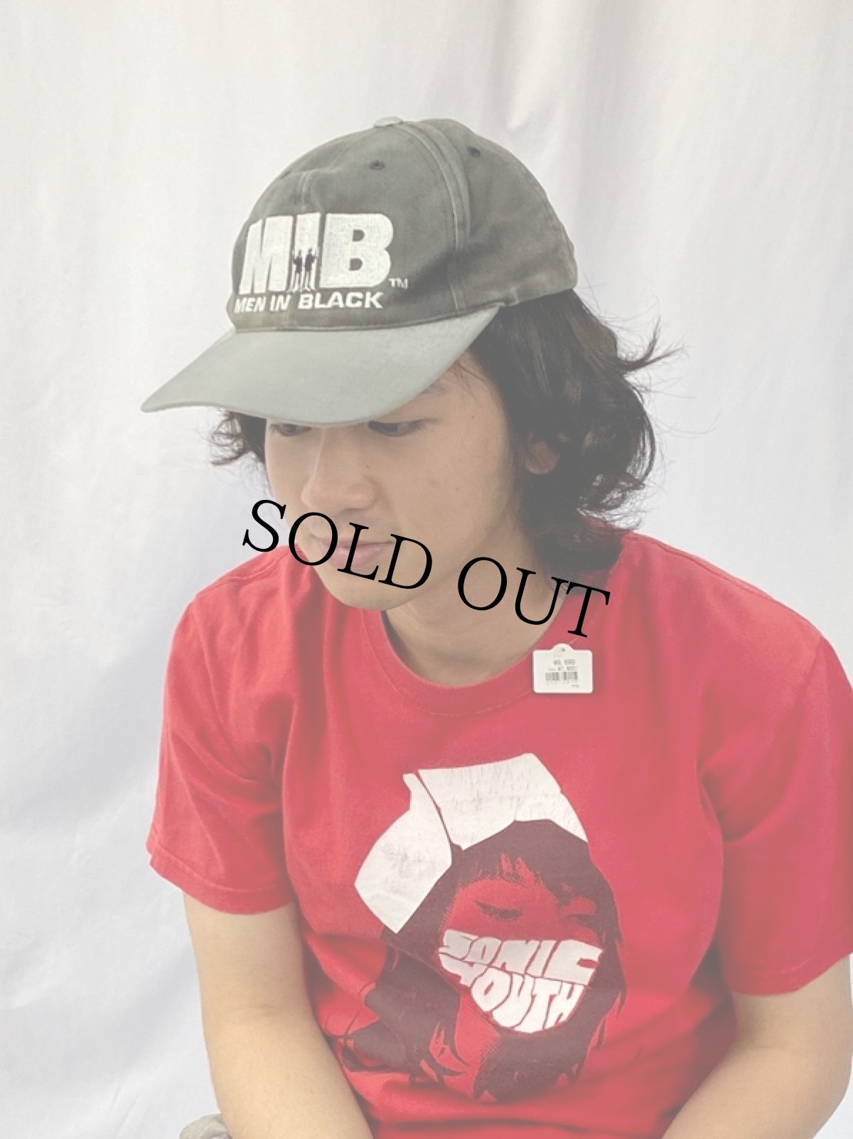 画像2: 90's MEN IN BLACK 映画ロゴ刺繍 スナップバックキャップ ONESIZE (2)