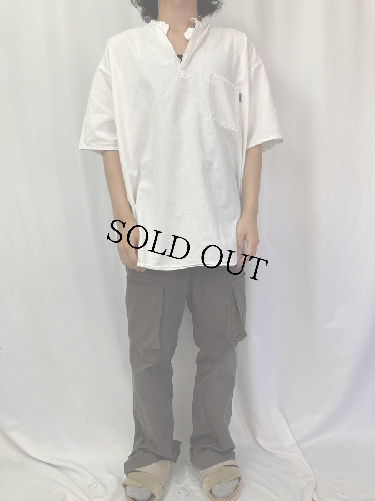 画像2: EURO WAKONDA スタンドカラー無地シャツ (2)