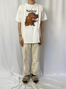 画像2: 〜90's USA製 "Setter" 犬プリントTシャツ XL (2)