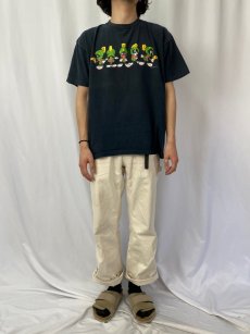 画像3: 90's Looney Tunes USA製 マービン・ザ・マーシャン キャラクタープリントTシャツ BLACK XL (3)