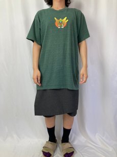 画像2: 90's Looney Tunes マービン・ザ・マーシャン ボーダー柄 キャラクターTシャツ XL (2)