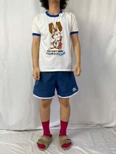 画像2: 80's〜 Nestle "Quik" お菓子企業 プリントリンガーTシャツ (2)