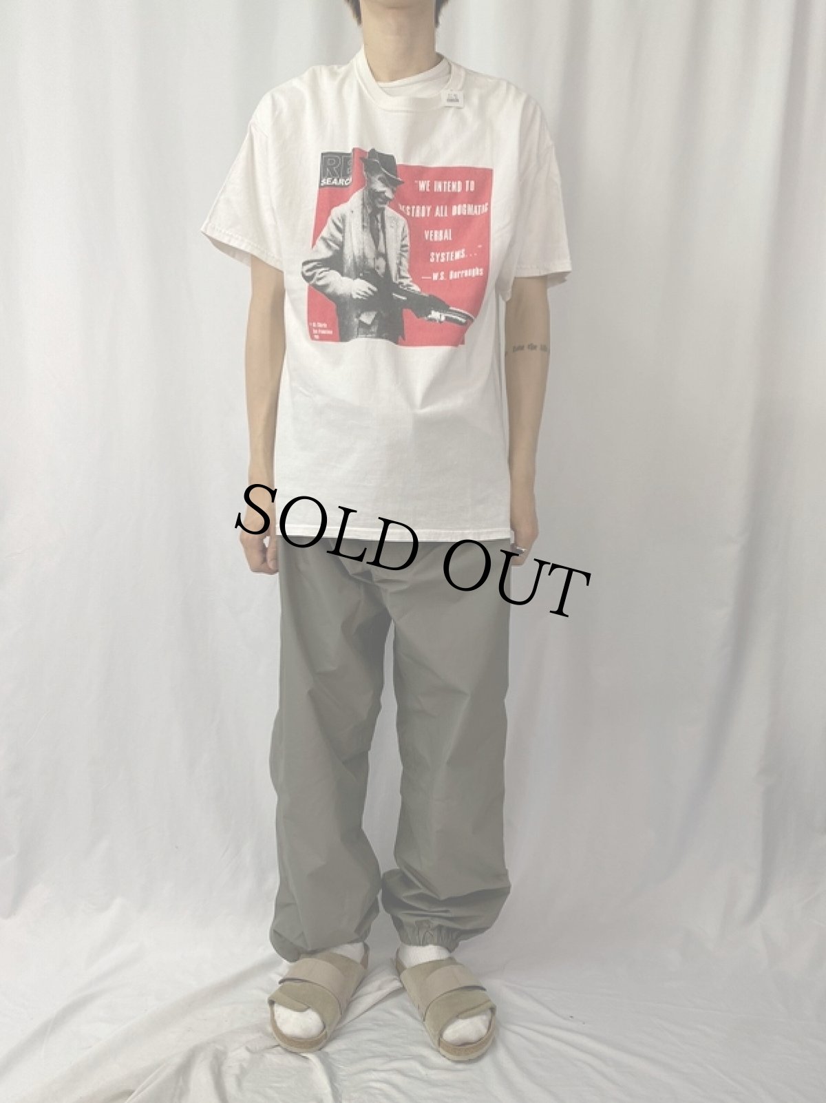 画像2: W.S.Burroughs "RE/SEARCH" 小説家プリントTシャツ (2)