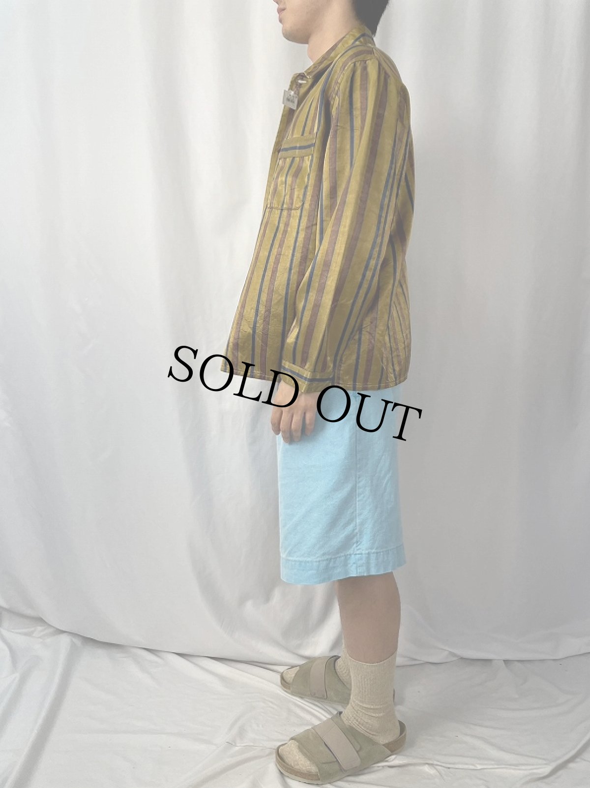 画像3: VINTAGE EURO ストライプ柄 パジャマシャツ (3)