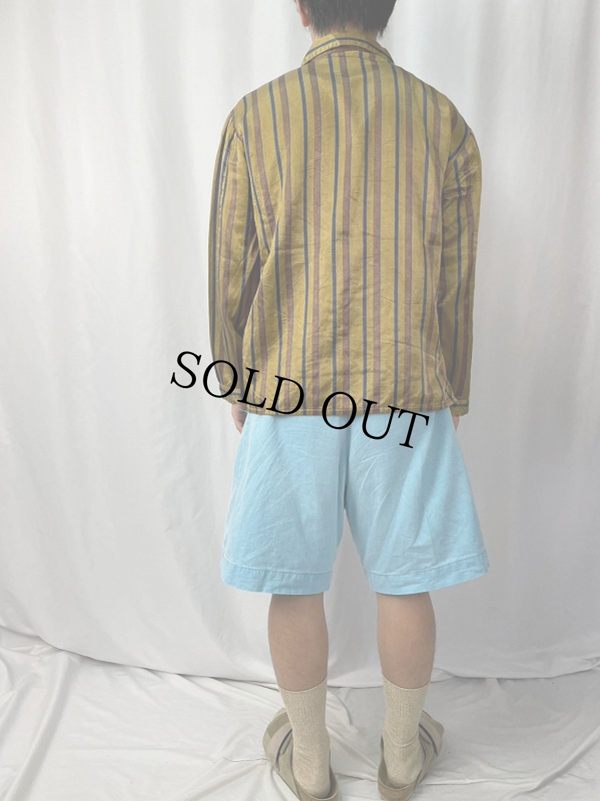 画像4: VINTAGE EURO ストライプ柄 パジャマシャツ (4)