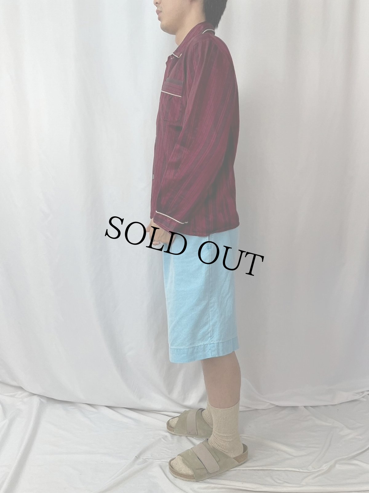 画像3: VINTAGE EURO FRANCE製 ストライプ柄 パジャマシャツ (3)