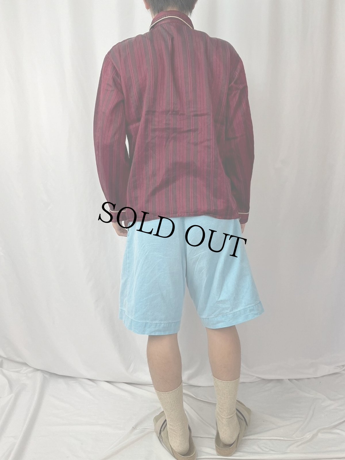 画像2: VINTAGE EURO FRANCE製 ストライプ柄 パジャマシャツ (2)