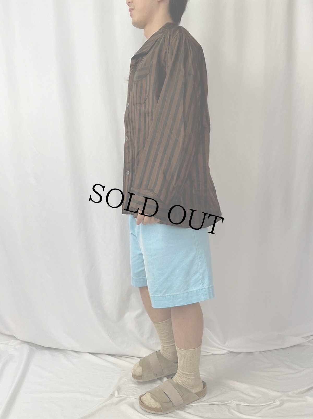 画像3: VINTAGE EURO ストライプ柄 パジャマシャツ (3)