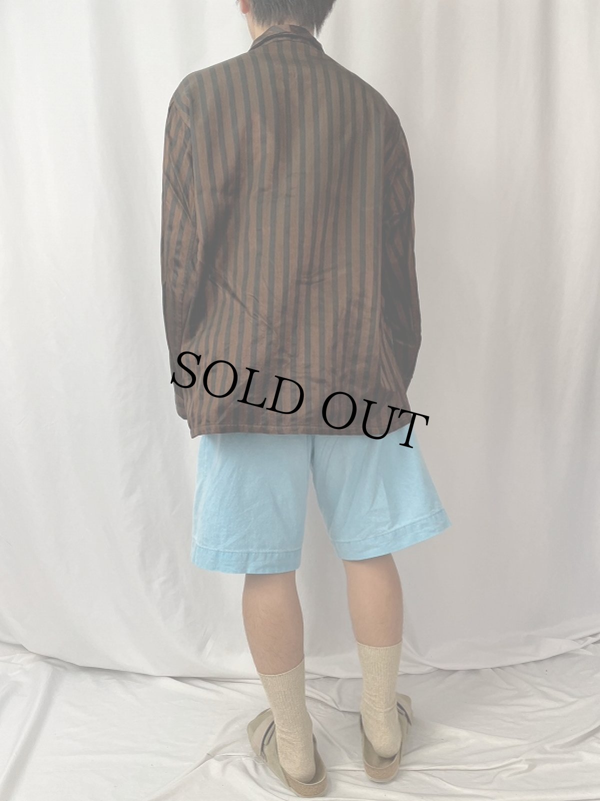 画像4: VINTAGE EURO ストライプ柄 パジャマシャツ (4)