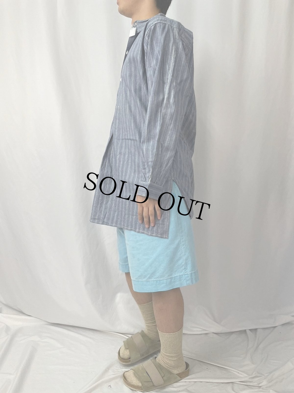 画像3: VINTAGE EURO ストライプ柄 グランパシャツ (3)