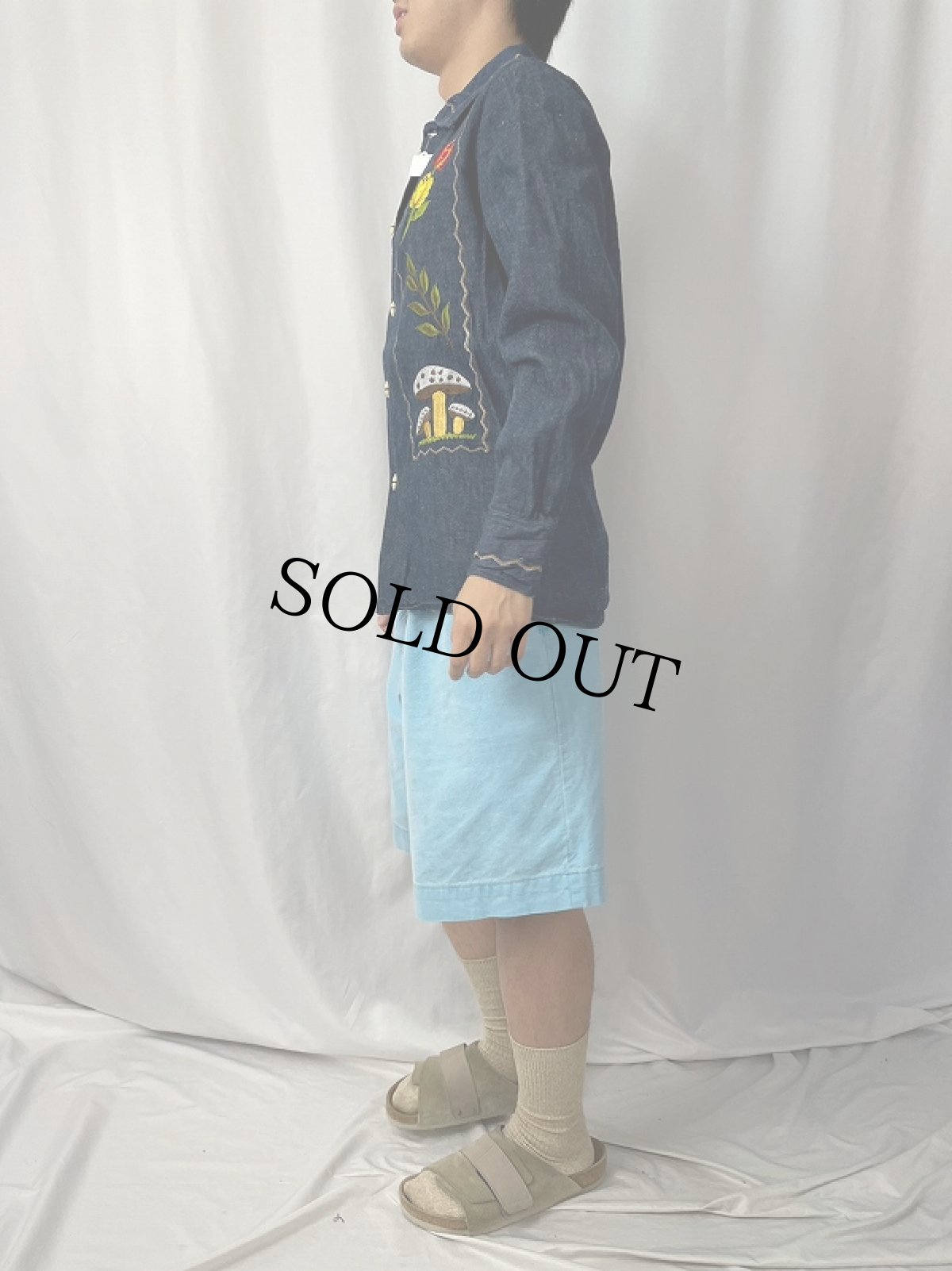 画像3: 70's BORDADOS AZTECA SANFORIZED 刺繍デザイン デニムシャツ SIZE36 (3)