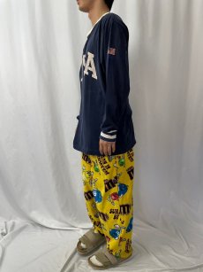 画像3: 90's POLO SPORT Ralph Lauren USA製 "USA" プリントロンT NAVY L (3)