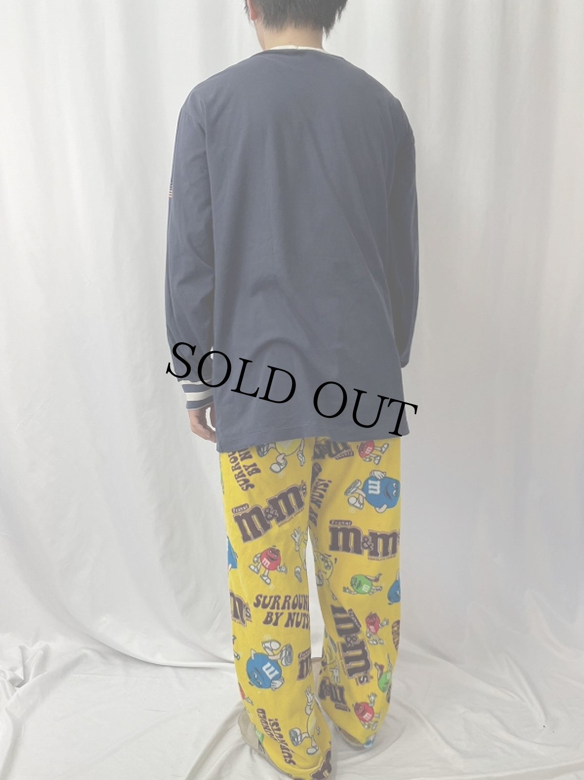 画像4: 90's POLO SPORT Ralph Lauren USA製 "USA" プリントロンT NAVY L (4)