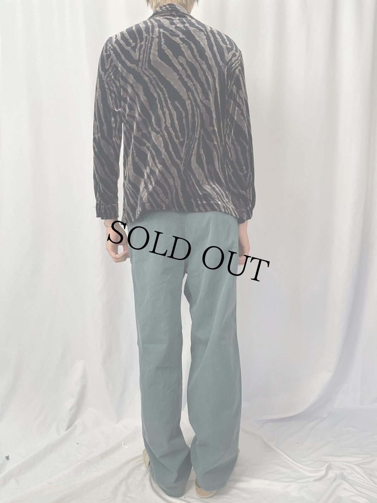 画像4: SAG HARBOR ゼブラ柄 ベロアオープンカラーシャツ (4)