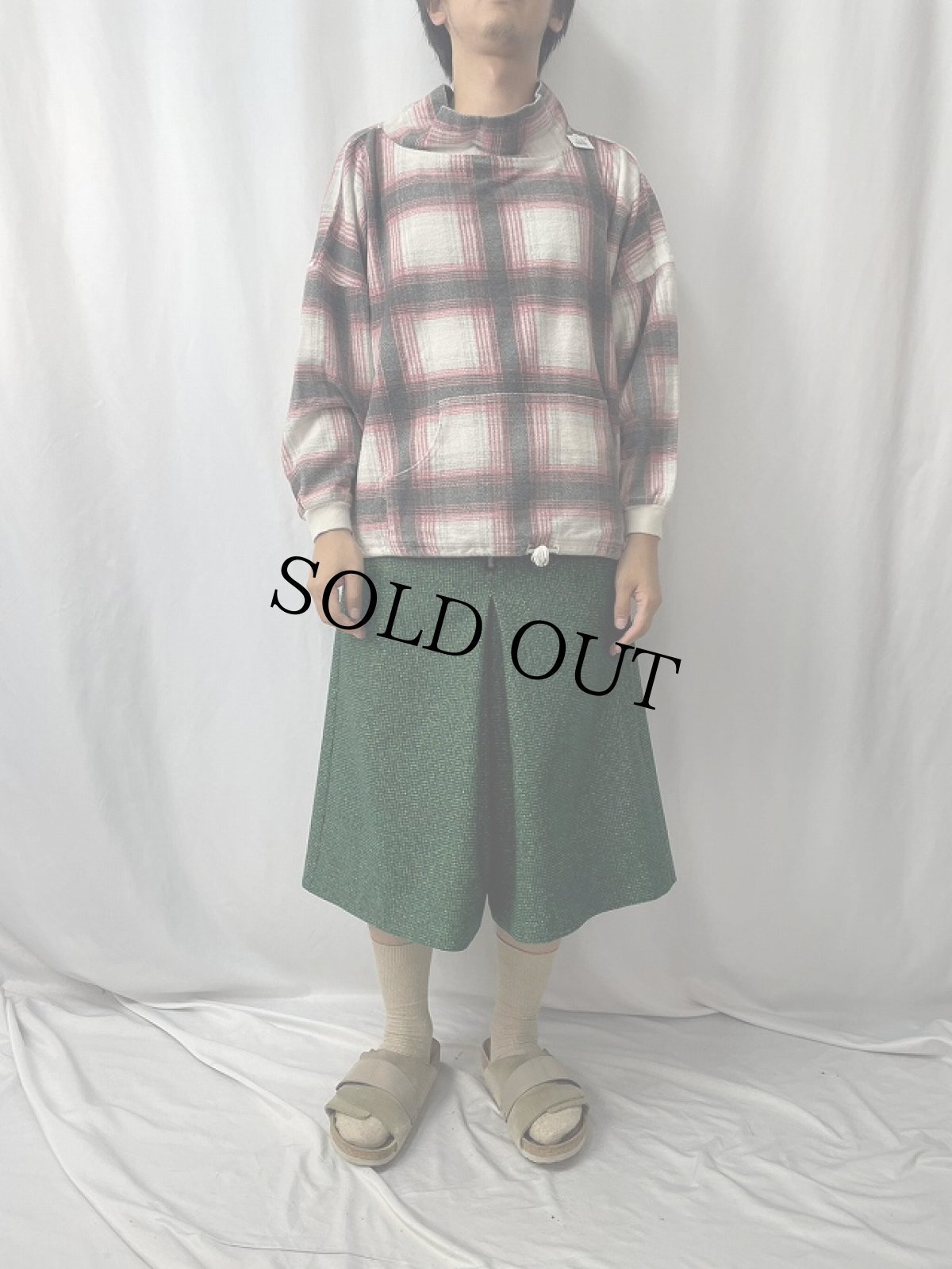 画像2: 80's〜 STAR CODY USA製 チェック柄 スモック L (2)