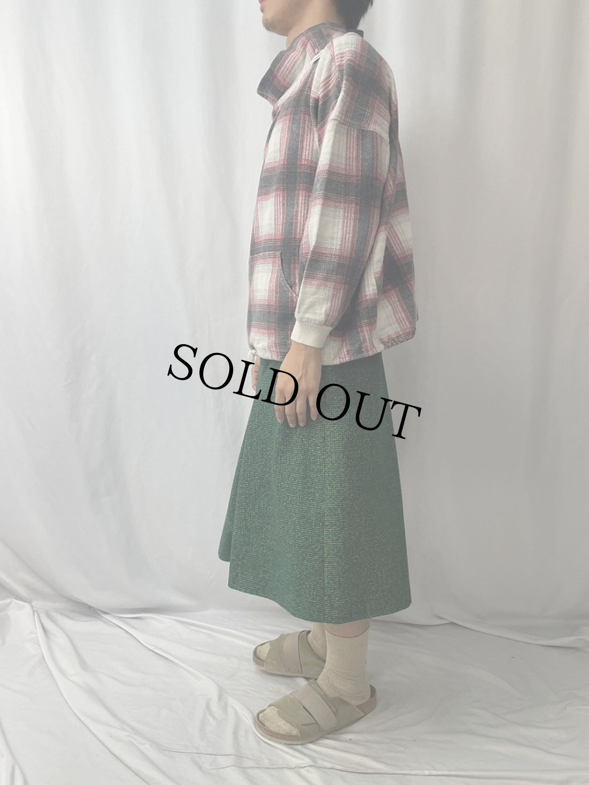 画像3: 80's〜 STAR CODY USA製 チェック柄 スモック L (3)