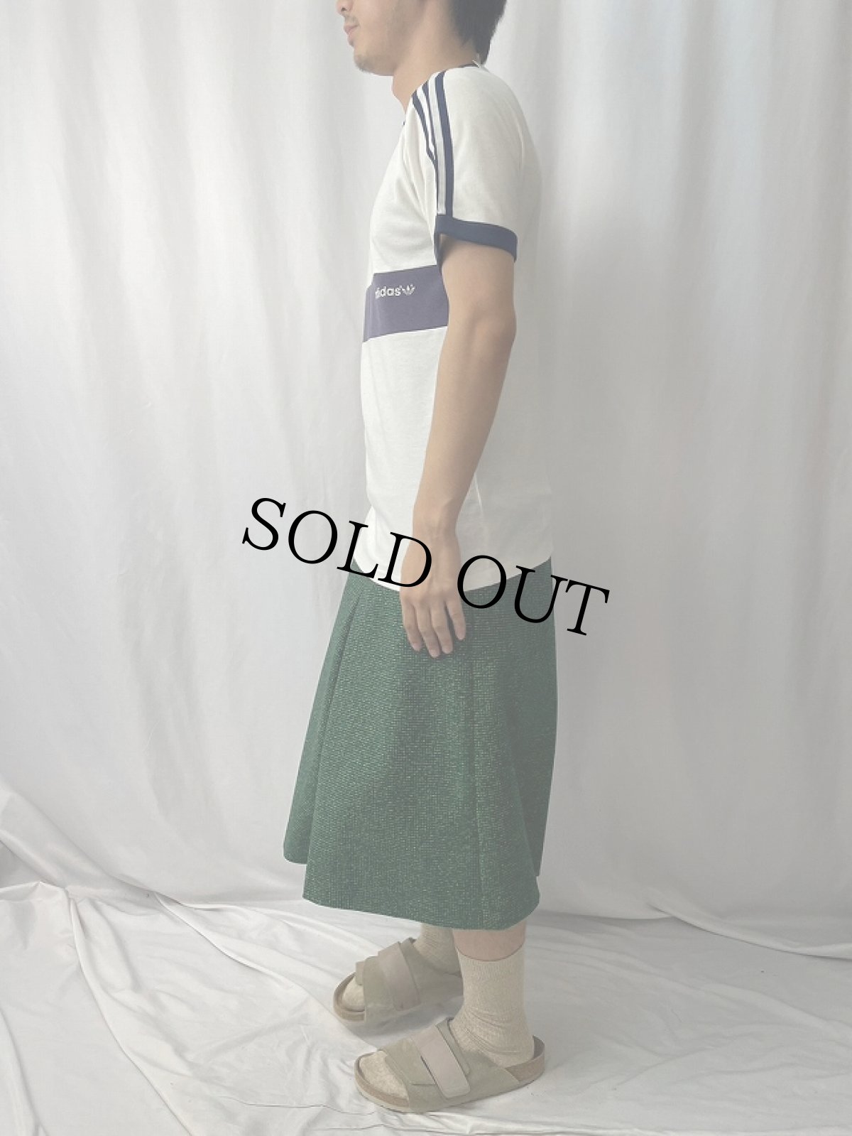 画像3: 80's adidas THAILAND製 フロッキープリント リンガーTシャツ M (3)