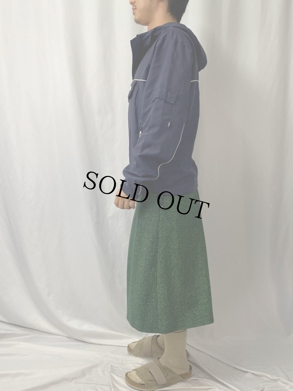 画像3: 2000's UMBRO ロゴ刺繍 ナイロンアノラックパーカー NAVY S (3)