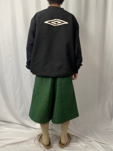 画像5: 2000's UMBRO ロゴ刺繍 Vネック ナイロンプルオーバージャケット BLACK XL (5)