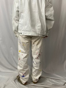 画像4: 90's Levi's 550 USA製 ペンキペイント ホワイトデニムパンツW33 (4)