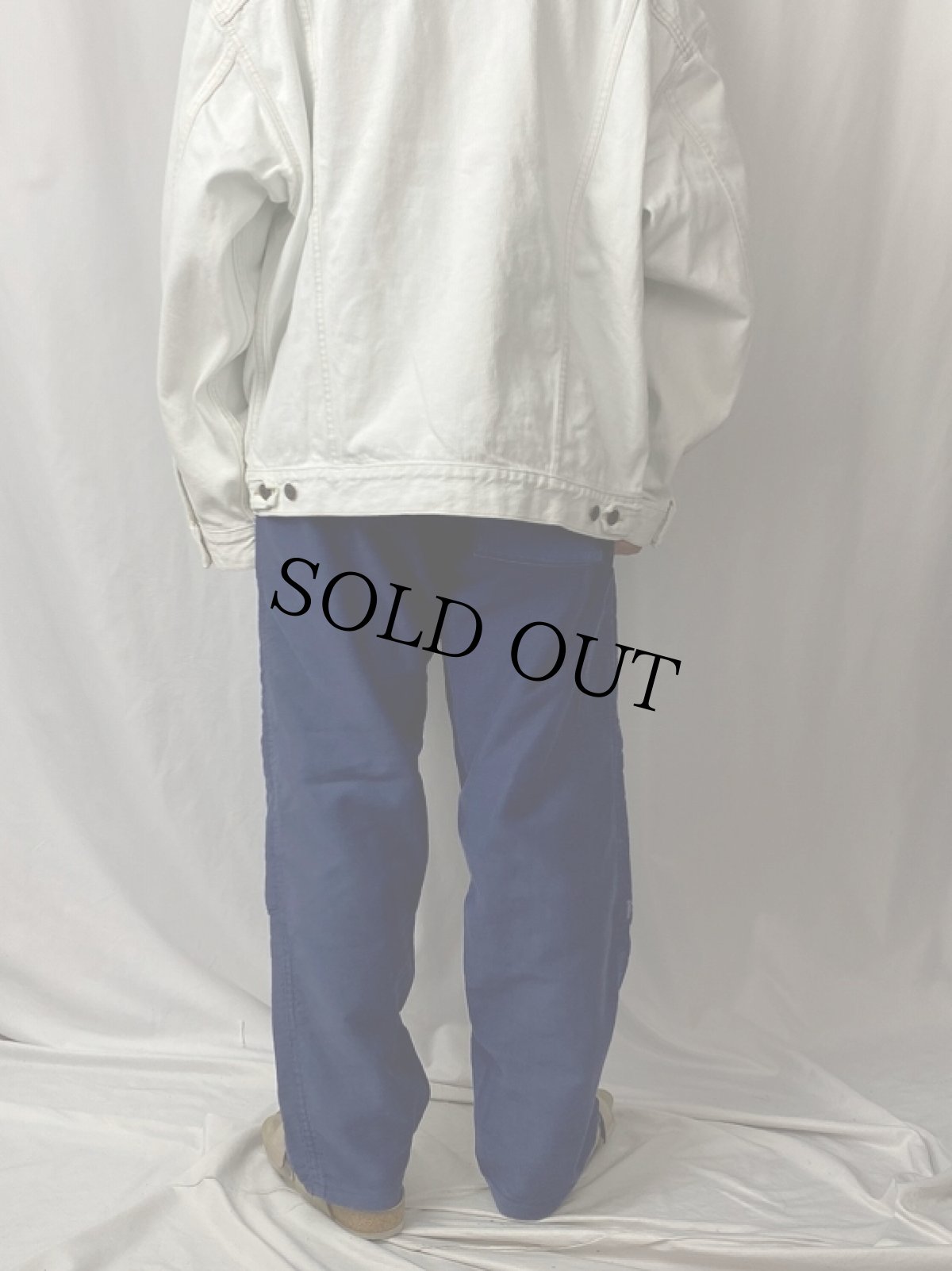 画像4: VINTAGE 針刺しシンチバック ダブルニー ジャーマンワークパンツ W32 (4)