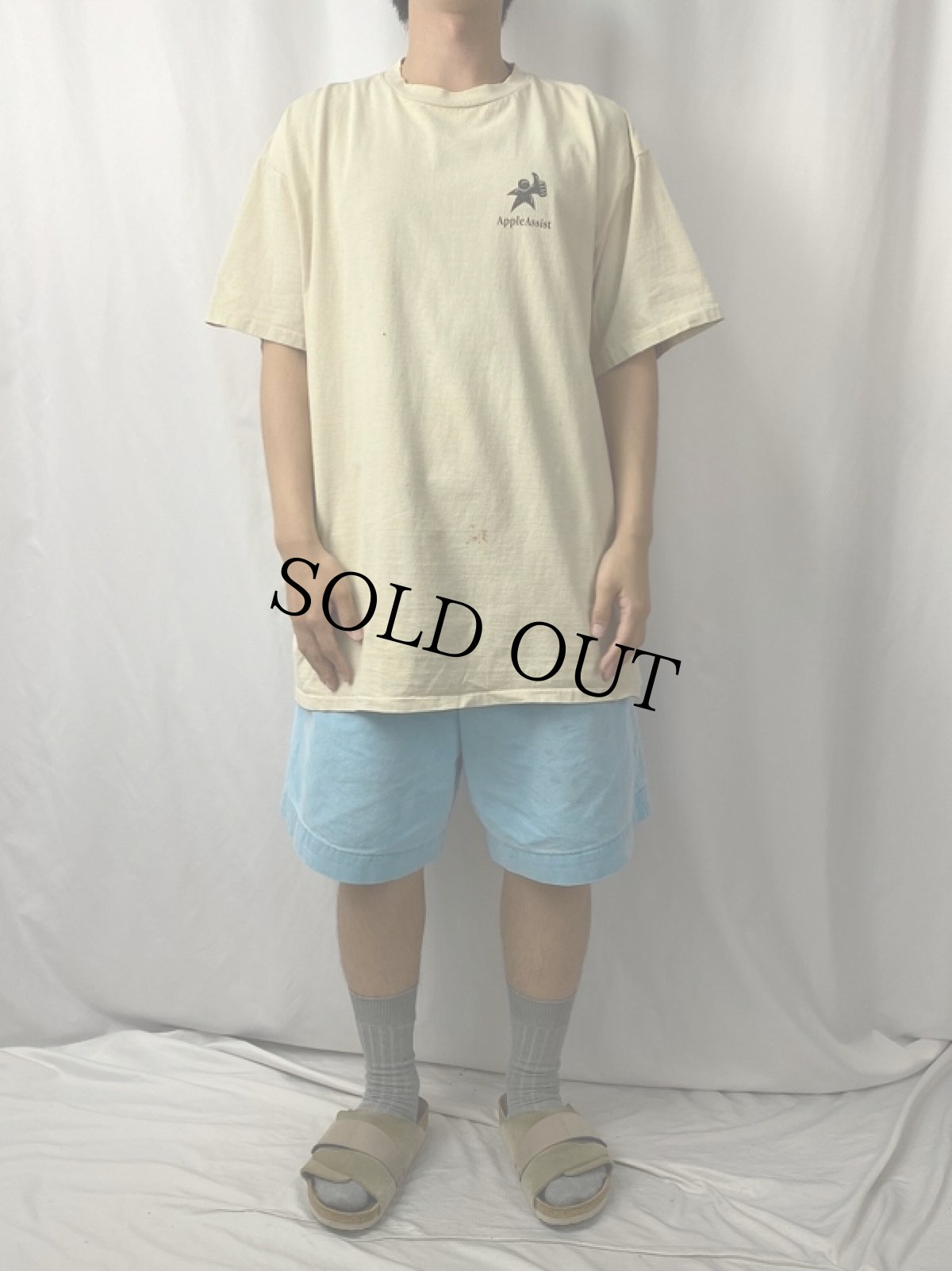 画像3: 90's apple USA製 "Apple Assist" レインボーロゴ プリントTシャツ XL (3)