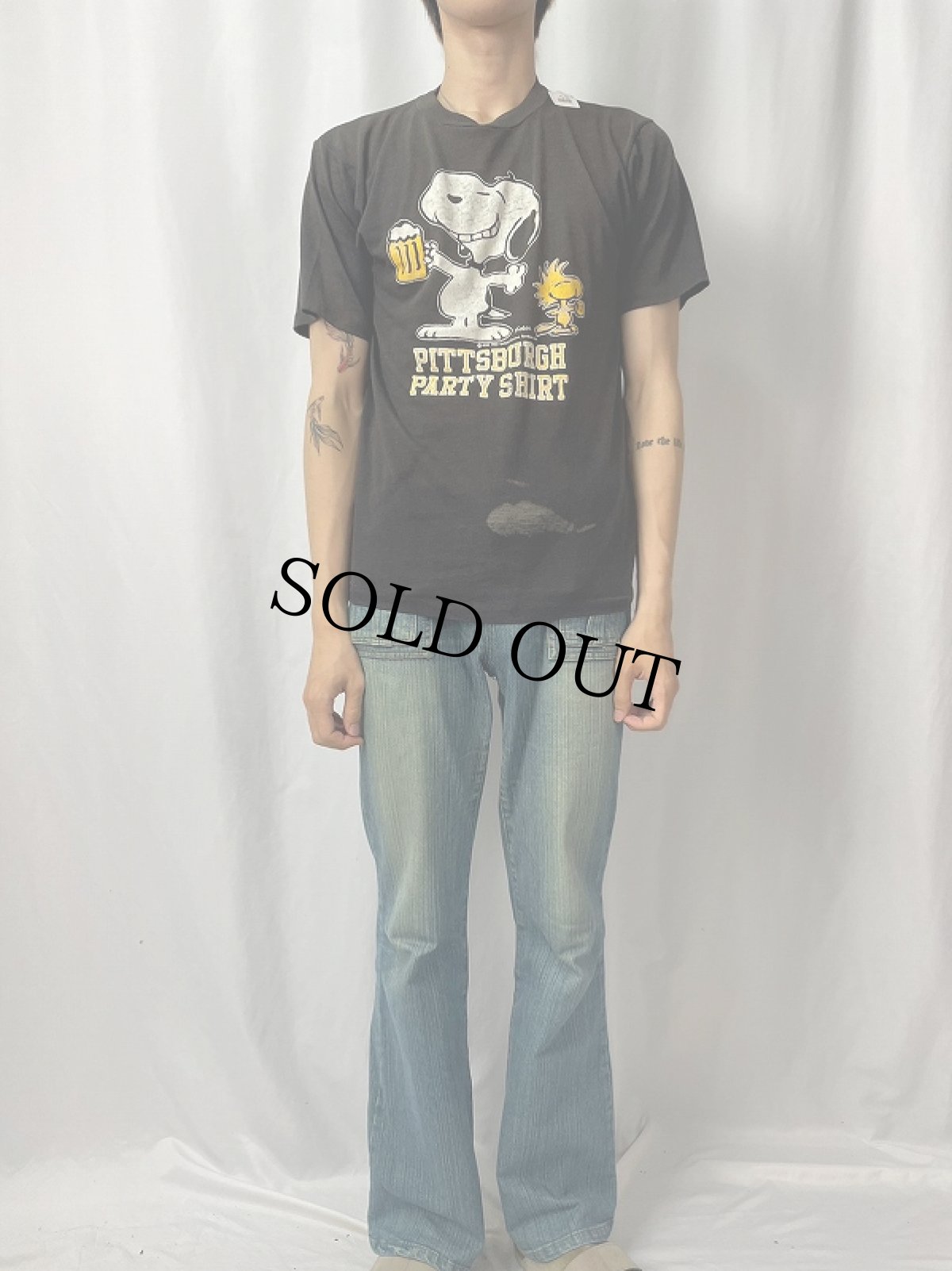 画像2: 70〜80's SNOOPY USA製 "PITTSBURGH PARTY SHIRT" キャラクターTシャツ (2)