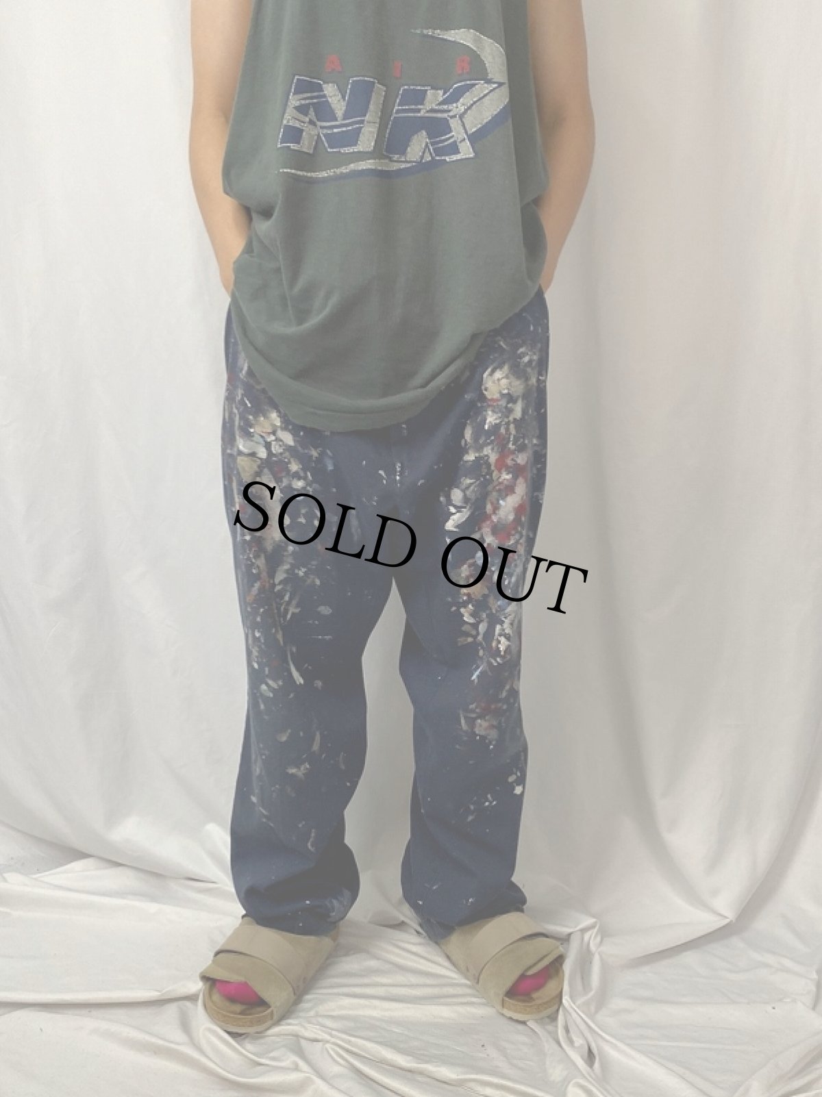 画像3: 90's CINTAS ペンキペイント ワークパンツ W38 (3)