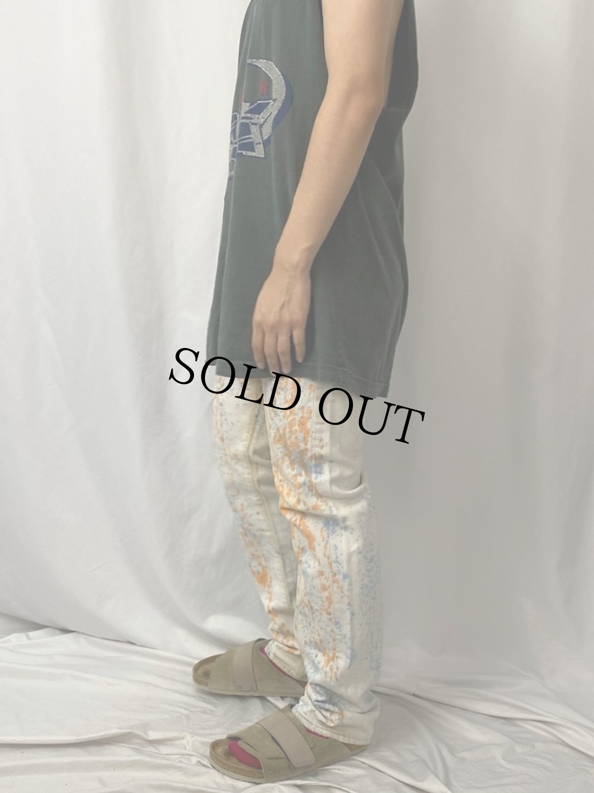 画像3: 90's Levi's 501 USA製 ペイント ホワイトデニムパンツ W29 (3)