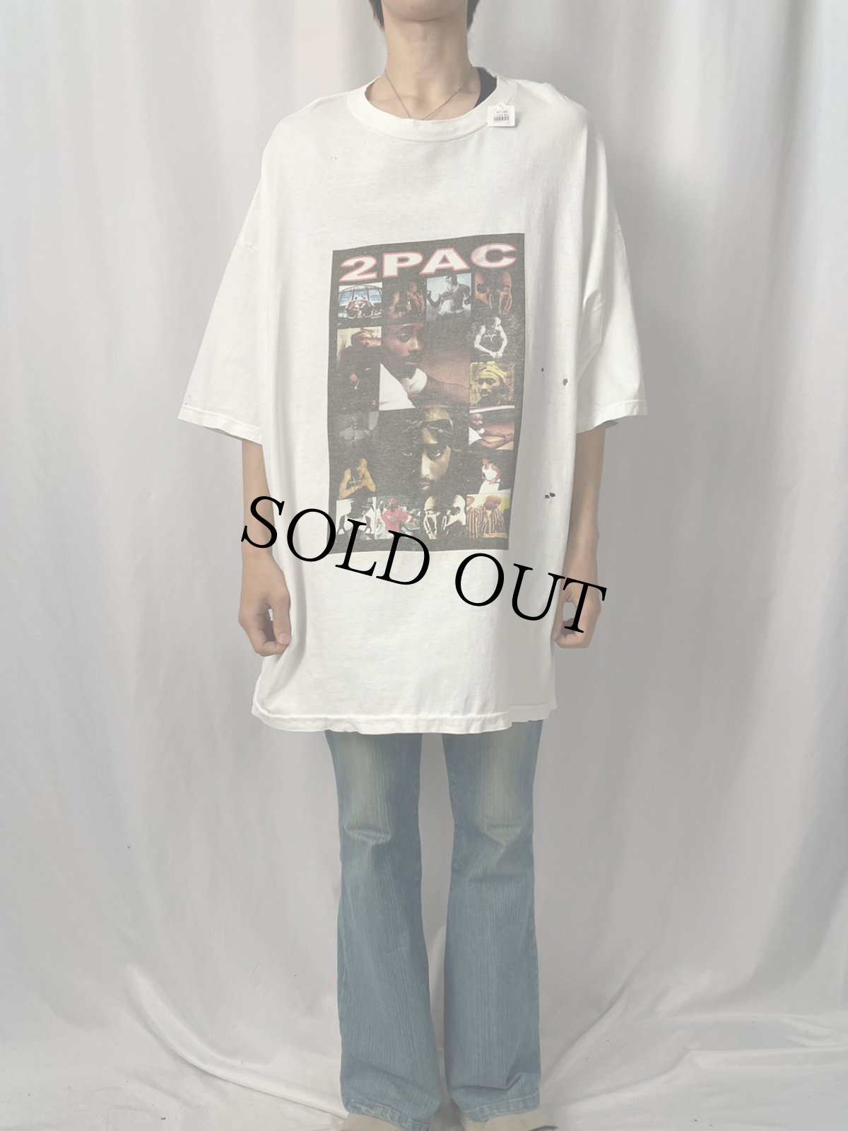 画像2: 2000's 2PAC フォトプリント ヒップホップTシャツ 4XL (2)