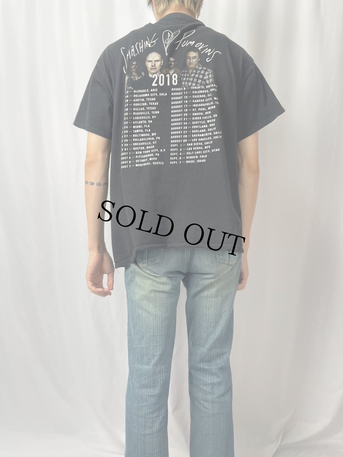 画像5: 2000's The Smashing Pumpkins "Shiny and Oh So Bright TOUR 2018" ロックバンドツアーTシャツ (5)