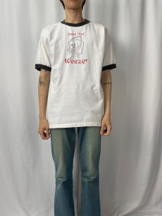 画像2: 2000's Weezer "Thank you!" オルタナロックバンド リンガーTシャツ L (2)