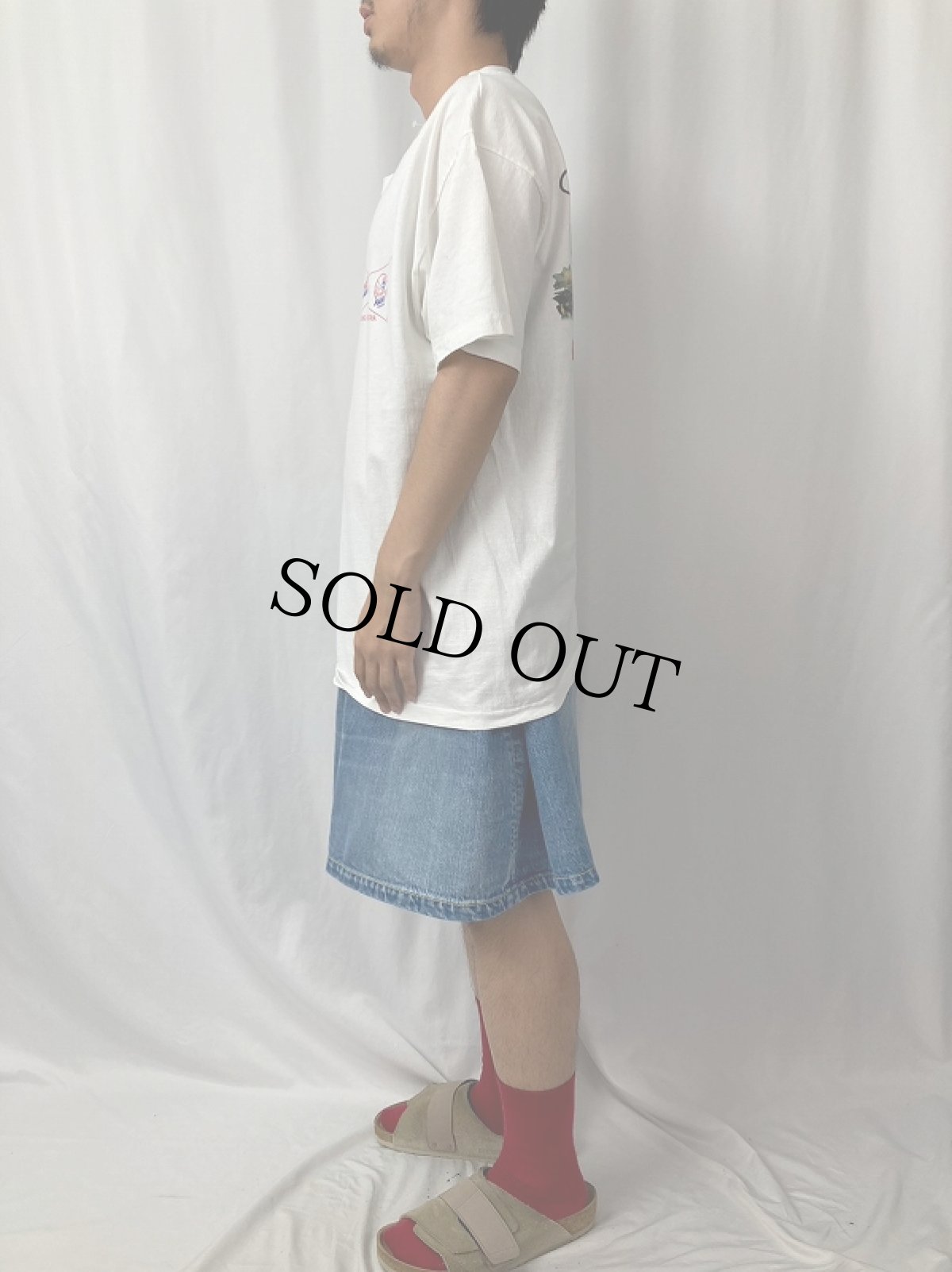 画像4: 90's Budweiser "BUD MAN Yankees FAN" ビールメーカープリントTシャツ XL (4)