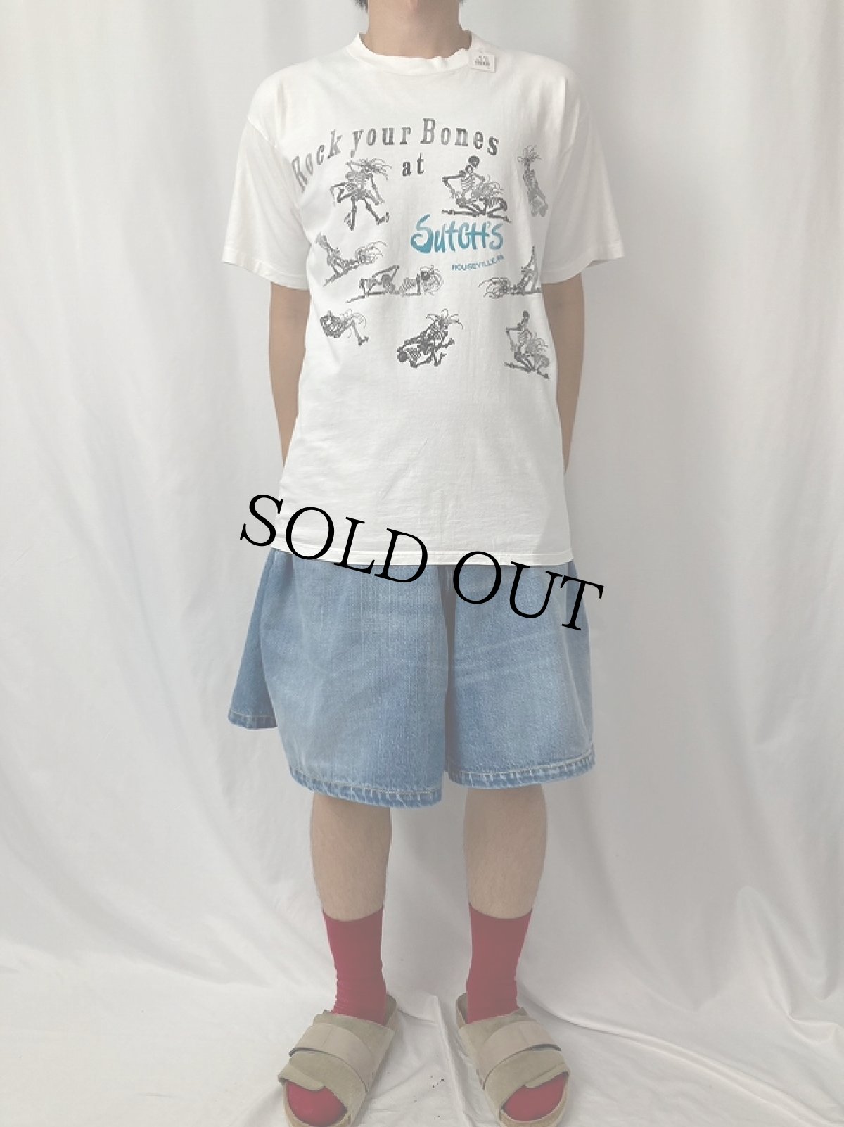 画像2: 90's USA製 四十八手 スカルイラスト エロプリントTシャツ (2)