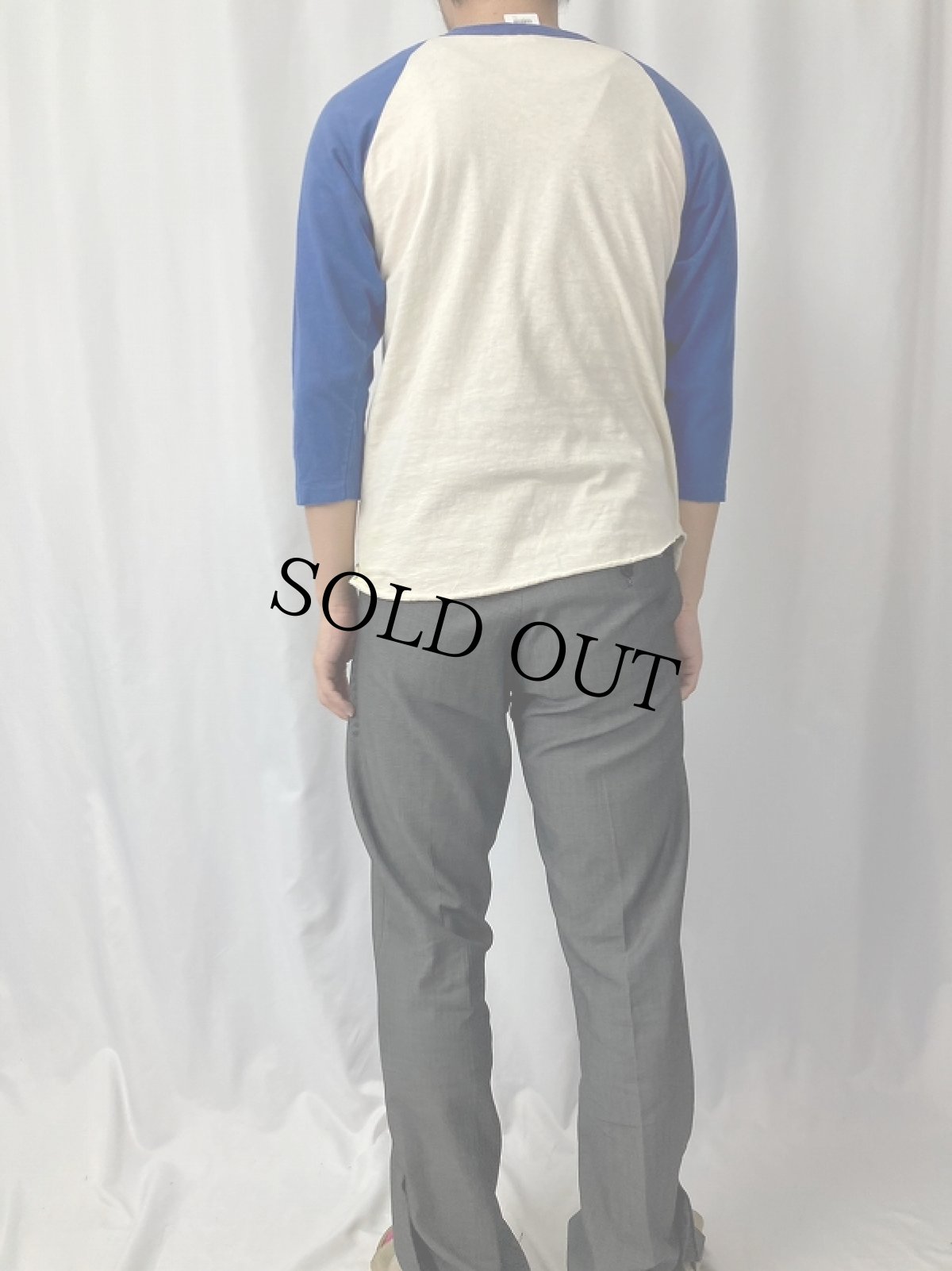 画像4: 70's Peaches Records & Tapes,inc. USA製 レコードショップ ラグランTシャツ M (4)