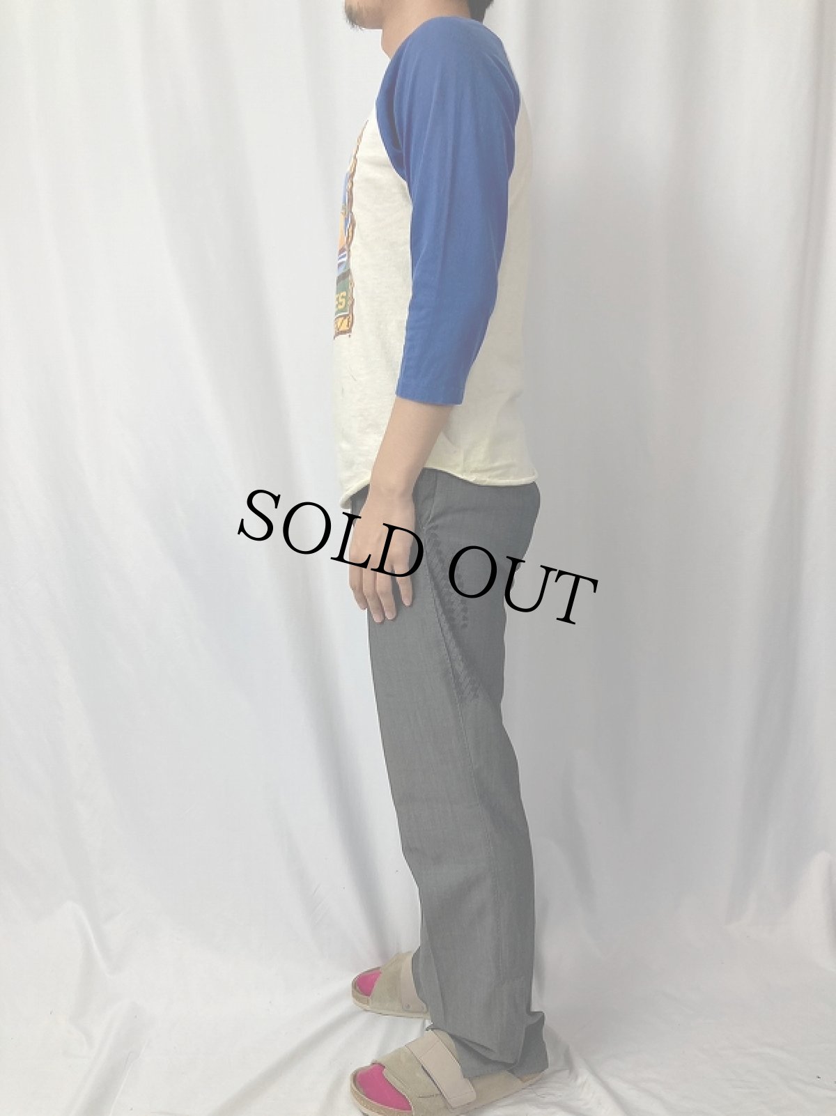 画像3: 70's Peaches Records & Tapes,inc. USA製 レコードショップ ラグランTシャツ M (3)