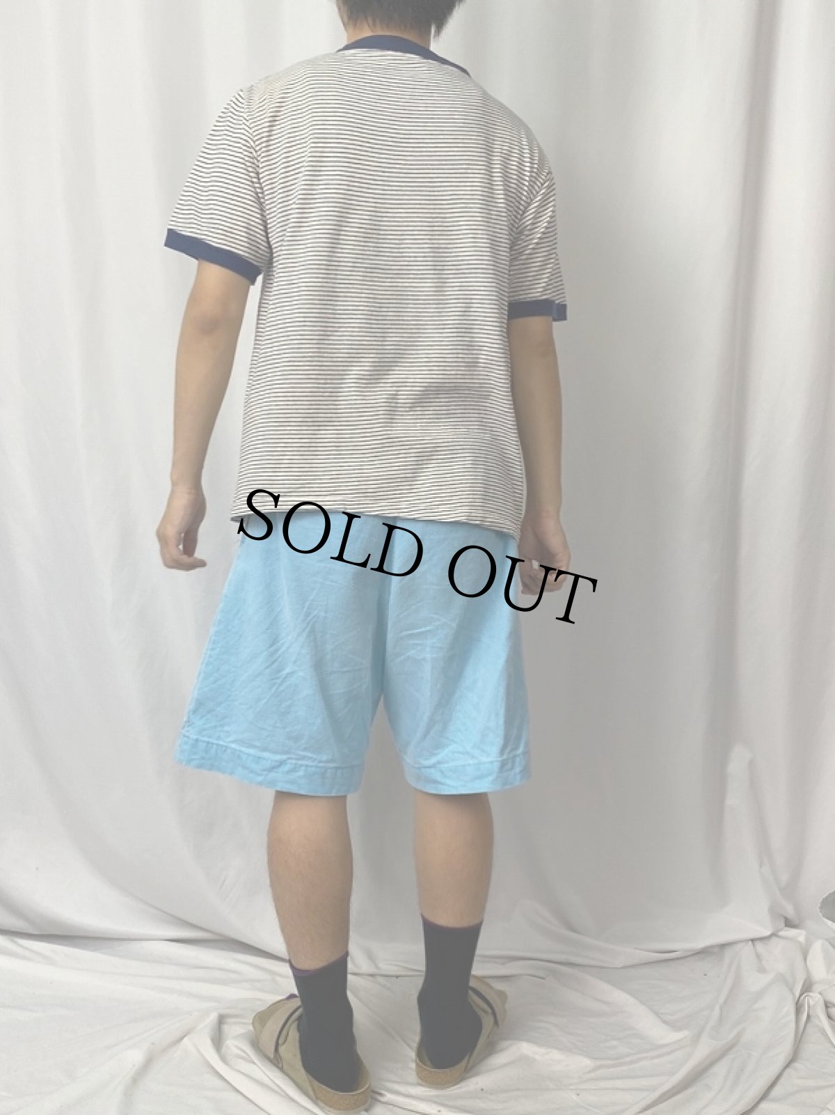 画像4: 60’s Princeton "UA" ボーダー柄 染み込みプリントTシャツ XL (4)